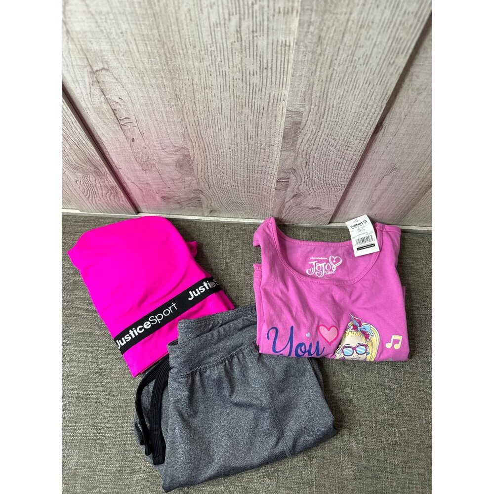 Lot of 3 Mixed Girls Size Large Sports Bra, Capri Athletic Leggings, & Tank Top